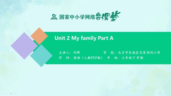 Unit 2 My family Part A 