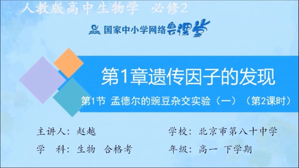 （合格考水平）孟德尔的豌豆杂交实验（一）第二课时 