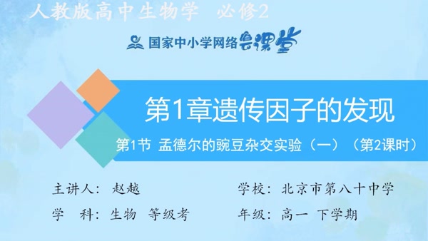 孟德尔的豌豆杂交实验（一） 第二课时 