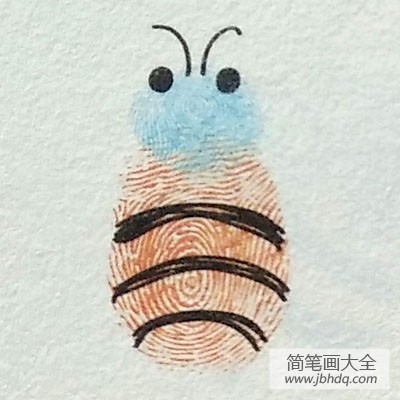 蜜蜂指印画教程