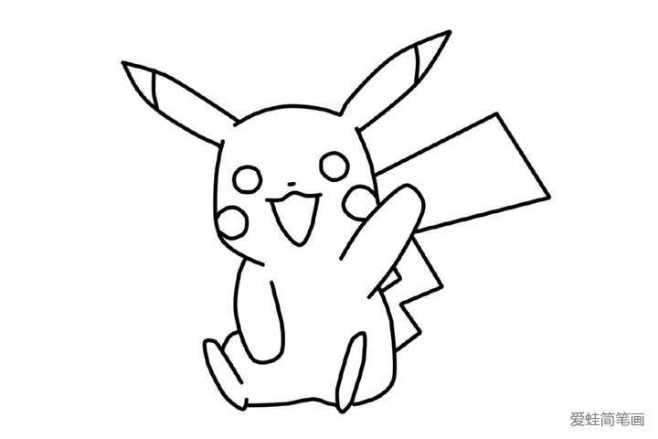 10.在面部画出四个圆圈,分别是眼睛和脸颊。