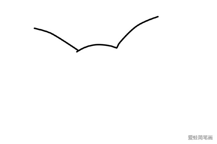 1.先画头顶(像是一本打开的书)。