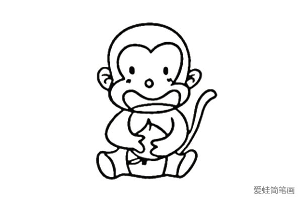 抱着桃子的小猴子图片1