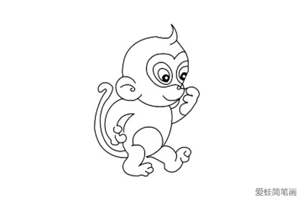简单好画的猴子简笔画5