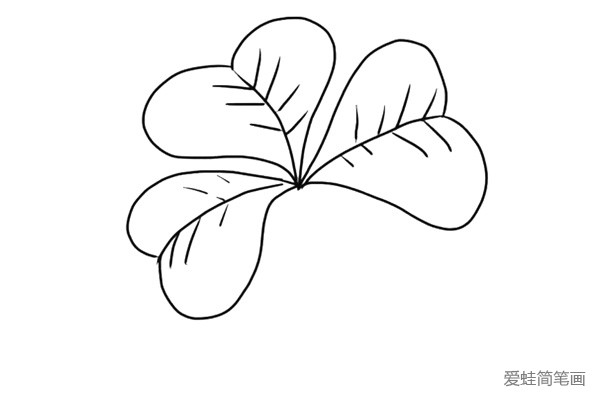 4.画第三片叶子。