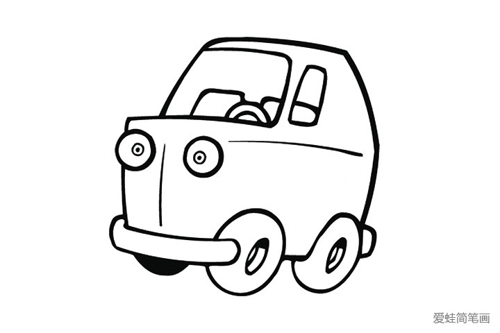 两张简单的小轿车简笔画图片1