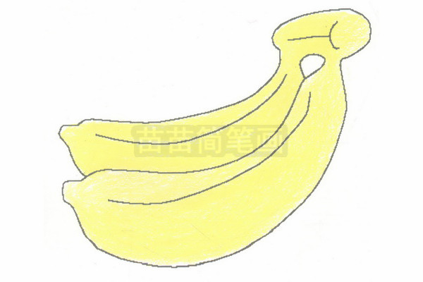 香蕉简笔画图片步骤四