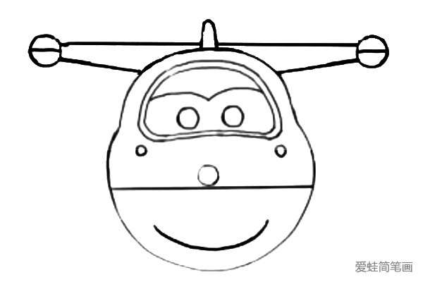 5.然后画两侧的酒窝和眼睛。