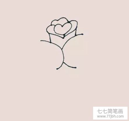 玫瑰花简笔画