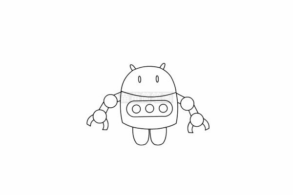 机器人玩具简笔画图片步骤五