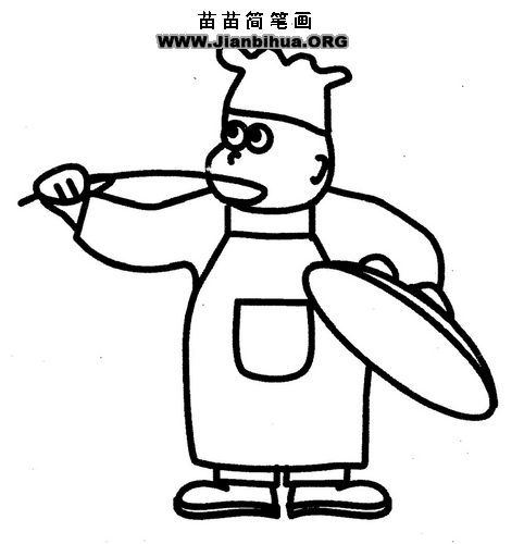 厨师简笔画图片