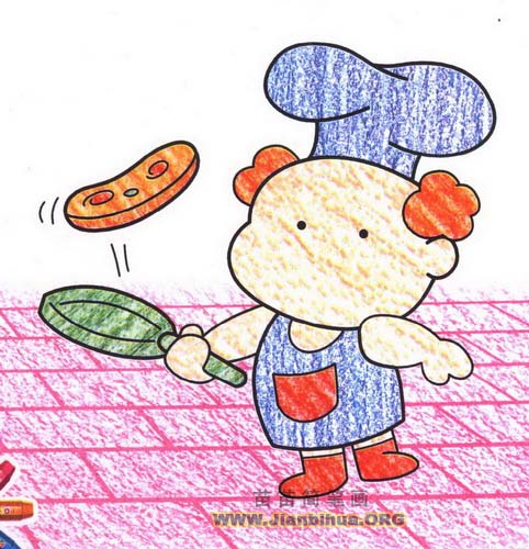 厨师简笔画图片