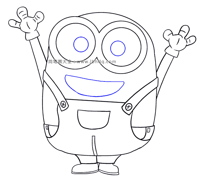 步骤13:画出眼睛和嘴巴。