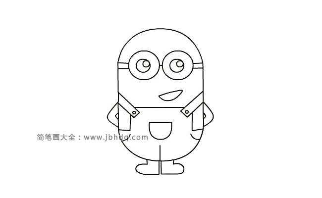 第六步：画双手叉腰。