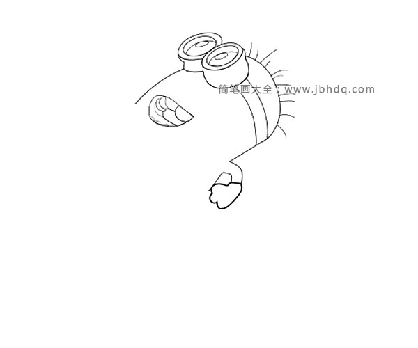 3.继续画出头发和胳膊