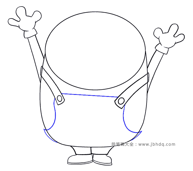 步骤9:画鲍勃的衣服。