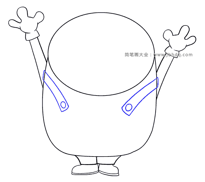 步骤8:画鲍勃的背带。