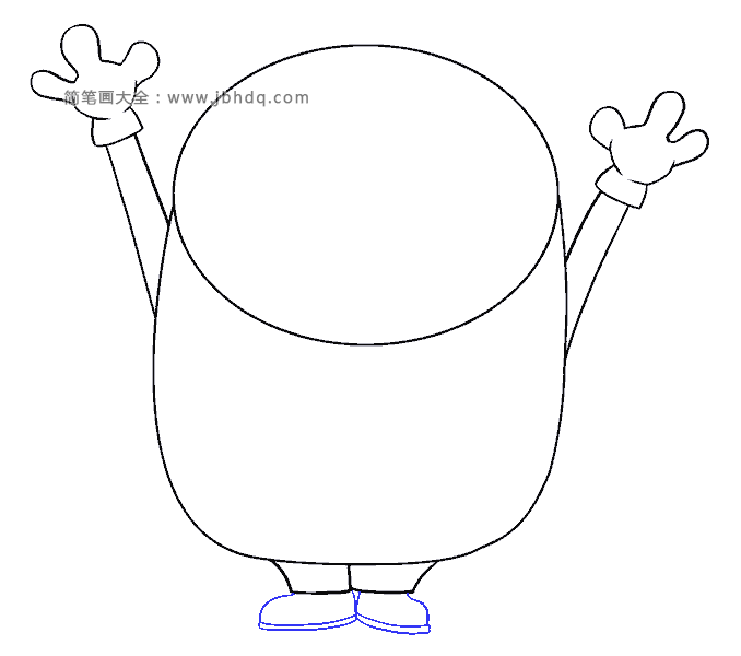 步骤7:画小黄人鲍勃的脚