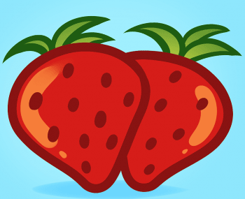 草莓简笔画填色画