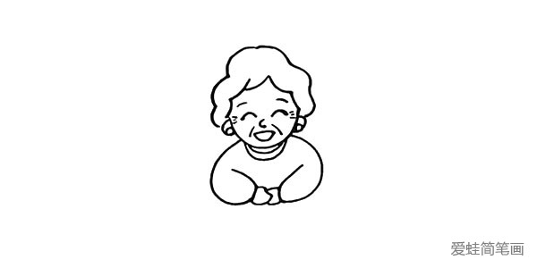 第八步:在袖口的位置画出奶奶的手。