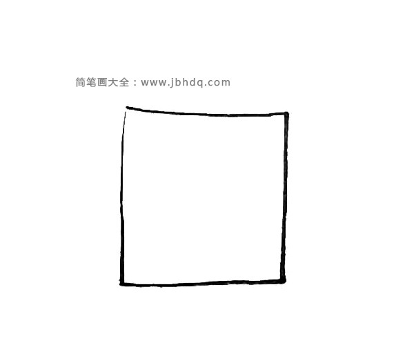 第一步:在纸上先画上一个长方形。