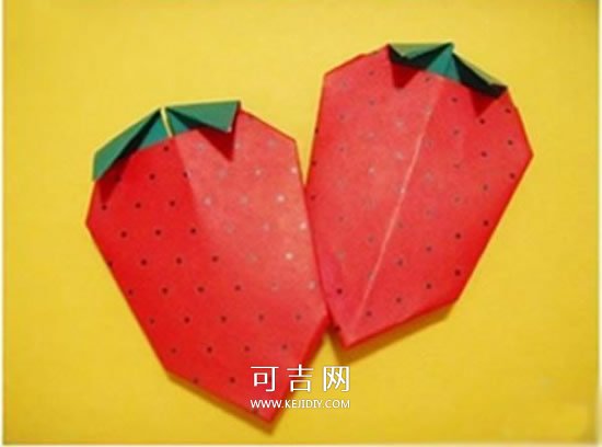 草莓的折法步骤图片好看的 -  www.kejidiy.com