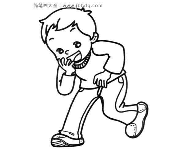 小男孩笑得肚子痛