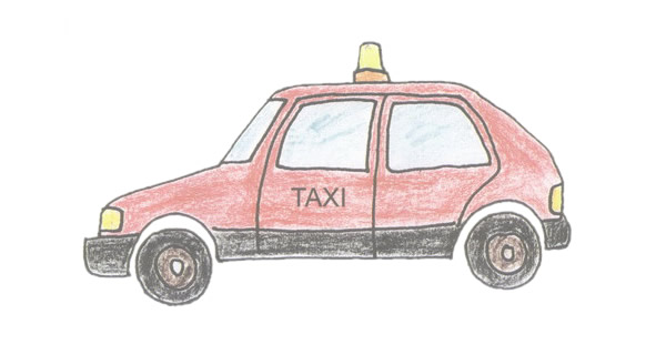 出租车简笔画完成图