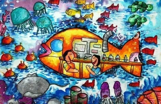 畅想未来的科技世界儿童画图片