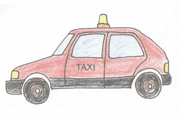出租车简笔画图片