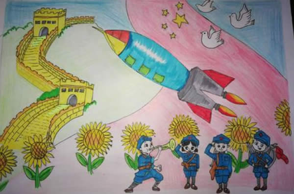 畅想未来我的中国梦儿童画简单漂亮