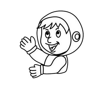 宇航员简笔画图片