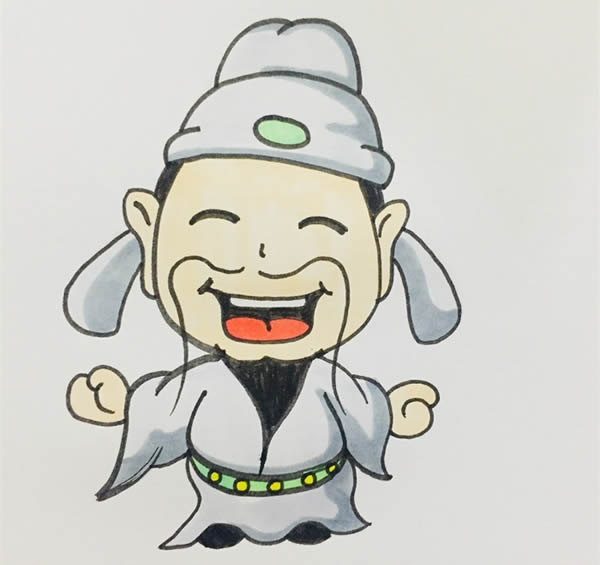 古代诗人简笔画步骤图片