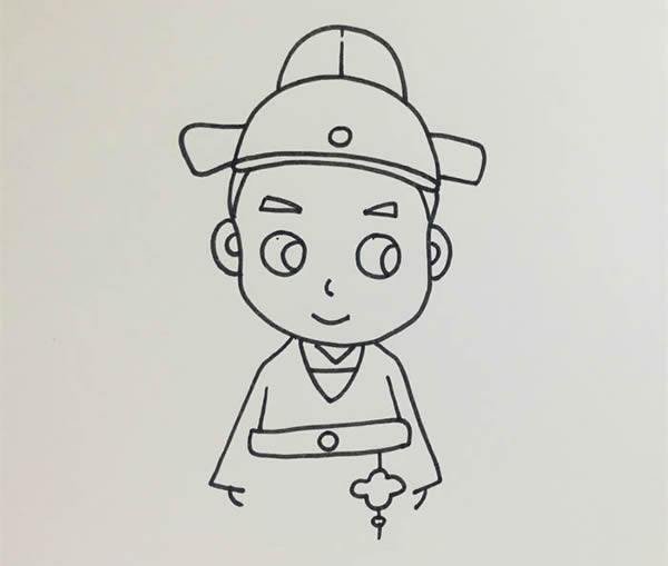 古代诗人简笔画彩色画法步骤图片