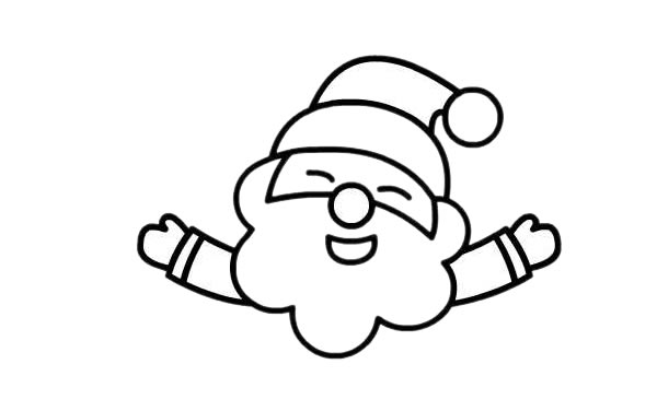 坐在雪橇上的圣诞老人简笔画画法步骤图片