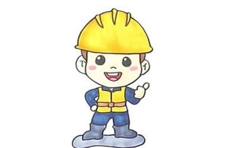 建筑工人简笔画彩色画法 步骤图解