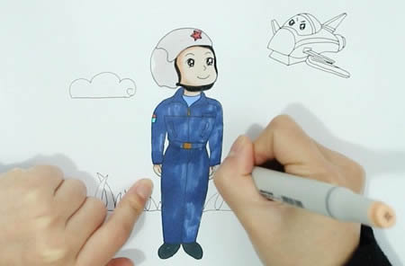 空军叔叔简笔画,空军的简笔画怎么画