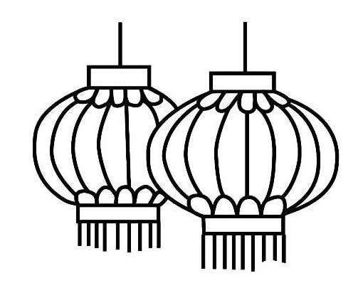 快乐的新年小孩人物简笔画