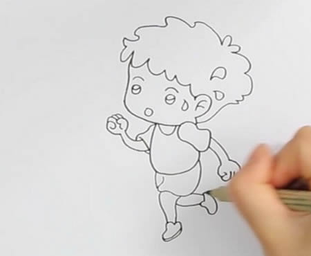 跑步的小男孩简笔画怎么画简单好看