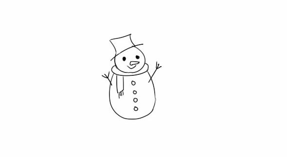 雪人怎么画漂亮又简单_戴围巾的雪人简笔画步骤图解教程