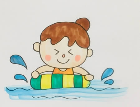 小孩游泳简笔画怎么画简单又好看