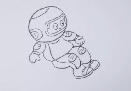 宇航员怎么画简单又好看-宇航员简笔画步骤图