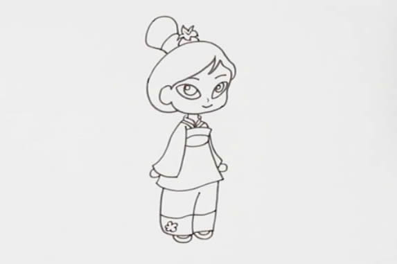 彩色花木兰简笔画 怎么画简单又好看