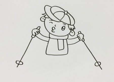儿童滑雪简笔画怎么画步骤图解