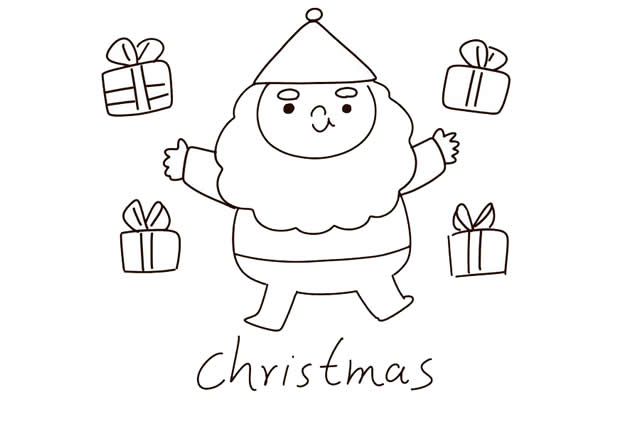 圣诞节圣诞老人简笔画步骤图片