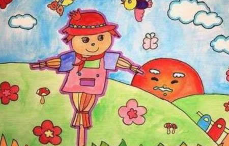 稻草人简笔画图片大全简单又漂亮-稻草人简笔画