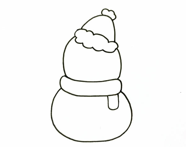 可爱的圣诞雪人简笔画彩色画法步骤图片