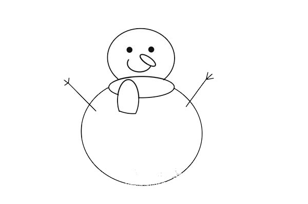 圣诞节雪人简笔画画法步骤图片