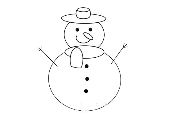 圣诞节雪人简笔画画法步骤图片