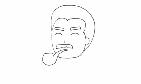 Q版鲁迅简笔画步骤图片